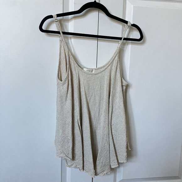 Umgee Tank Top Womens XL Linen Rayon Boho Tunic Neutral Minimalist - Picture 1 of 6